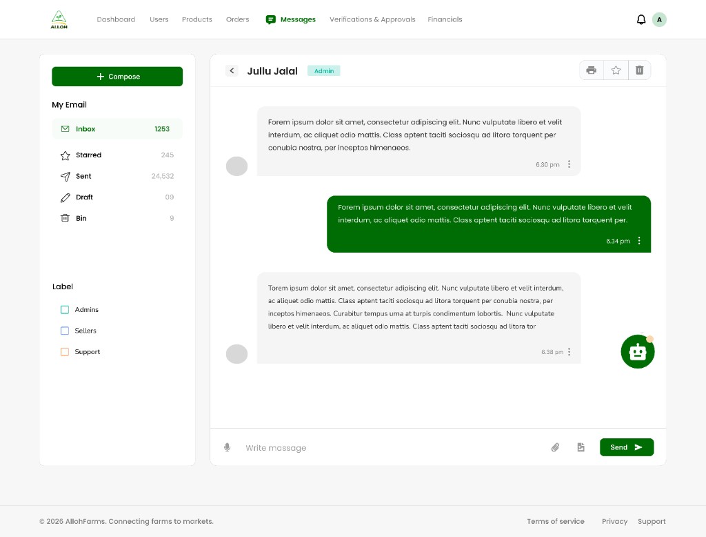 Admin messages