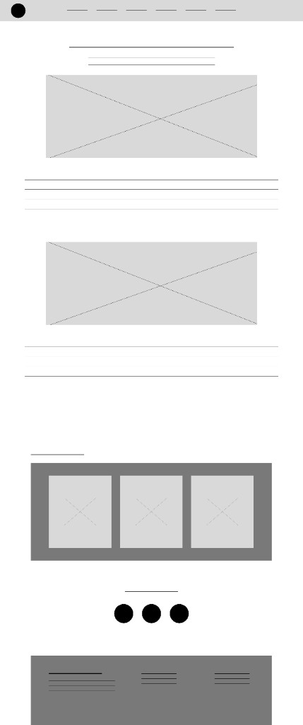 Desktop wireframe - hackathons page layout