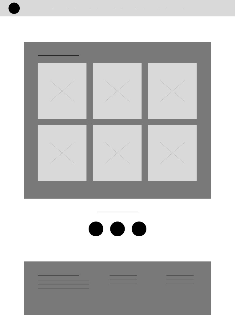 Desktop wireframe - news feed layout