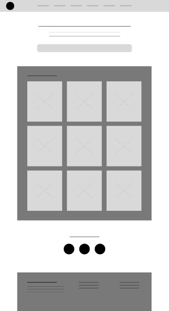 Desktop wireframe - prices page layout