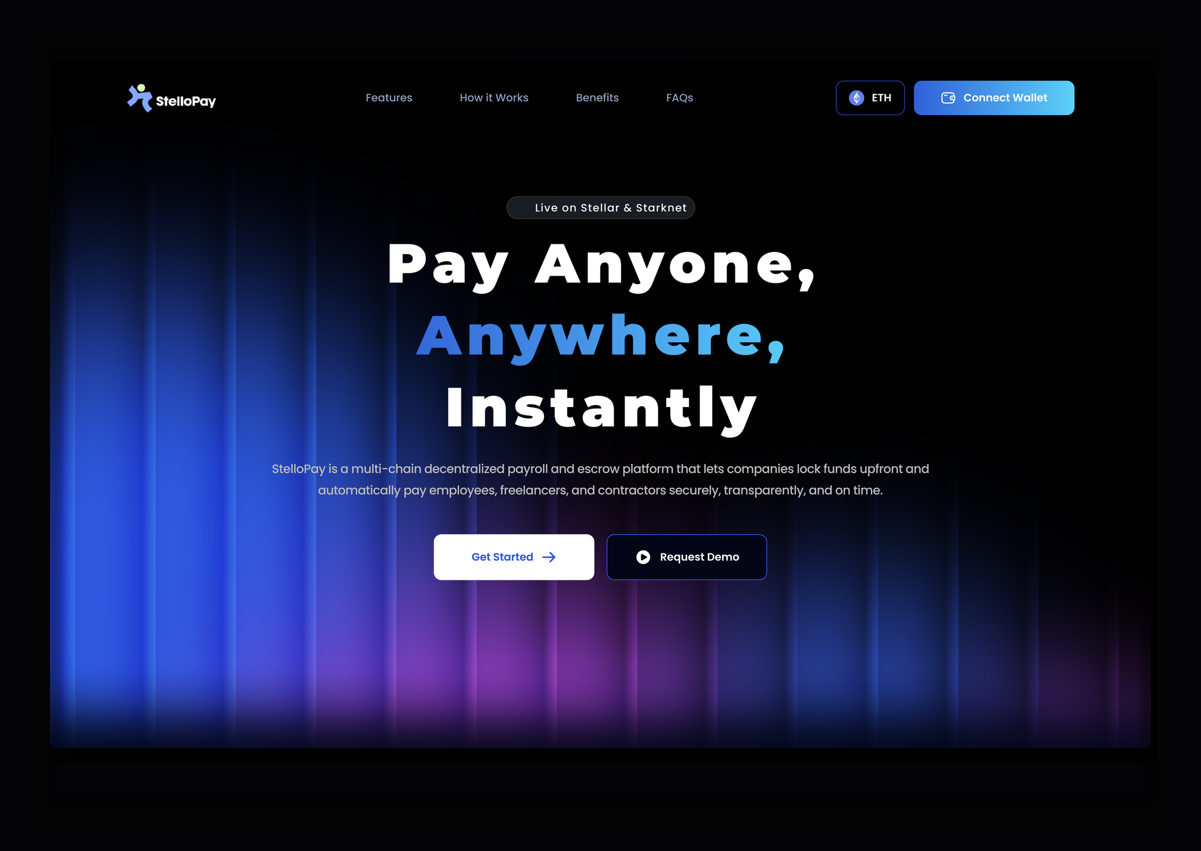StelloPay desktop hero - Pay Anyone, Anywhere, Instantly