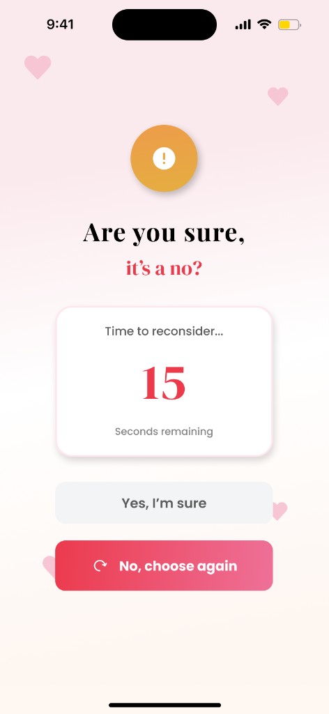 Reconsider countdown screen